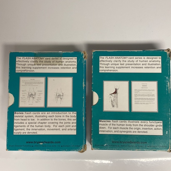 2 boxes Bryan Edwards Publishing Flash Anatomy Cards 164 each Bones Muscles - Picture 2 of 6